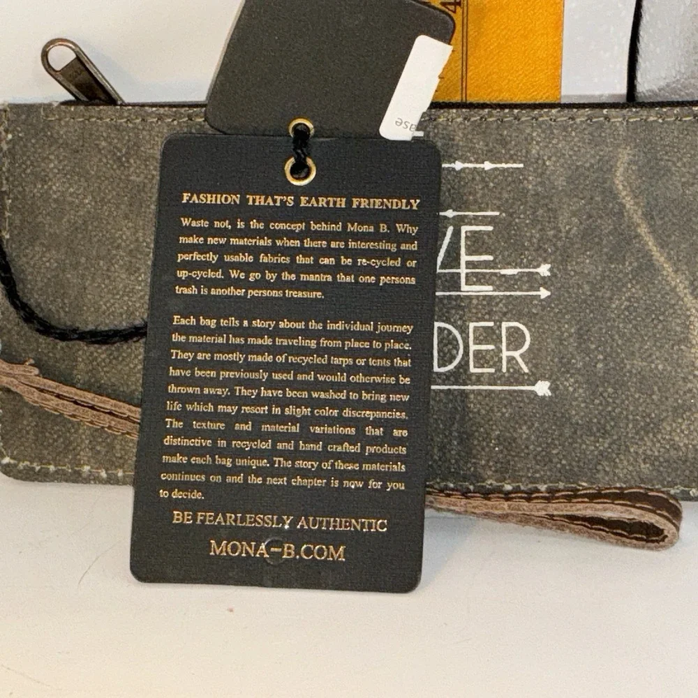 Mona B Live Love Wander Natural Wallet / Credit Card Holder